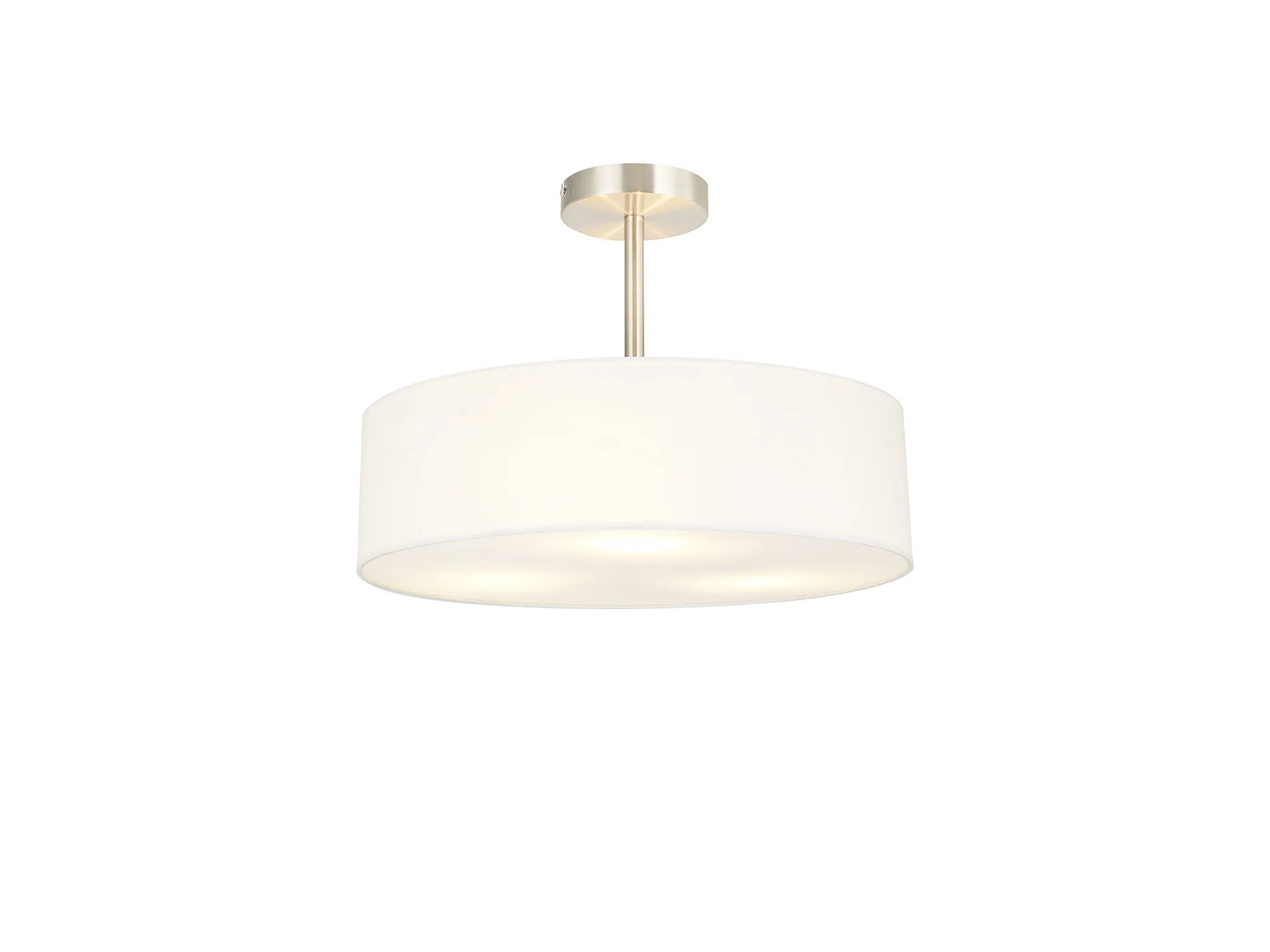 DK0757  Baymont 45cm Semi Flush 5 Light Satin Nickel; White